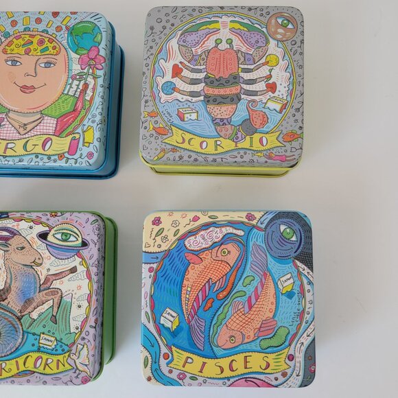 The Zodiac Collection Pre De Provence Tins 3.5 oz Set of 6 WITHOUT SOAP - Picture 4 of 10